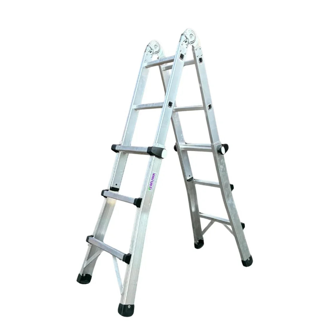 MUNK Teleskopleiter - 4x3 Sprossen - beidseitig begehbar