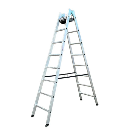 MUNK Sprossen-Stehleiter - 2x8 Sprossen - beidseitig begehbar