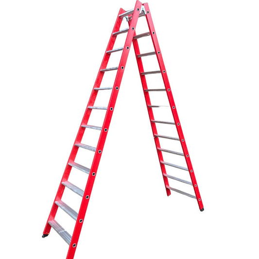 MUNK Stufen-Stehleiter GFK/Alu - 2x12 Stufen - beidseitig begehbar *Ausstellungsware*