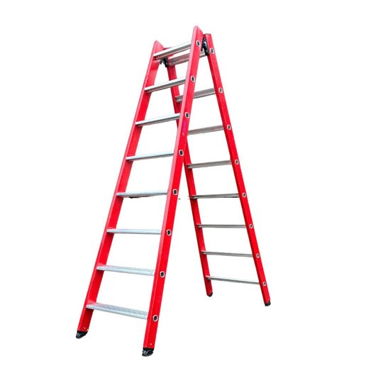 MUNK Stufen-Stehleiter GFK/Alu - 2x8 Stufen - beidseitig begehbar *Ausstellungsware*